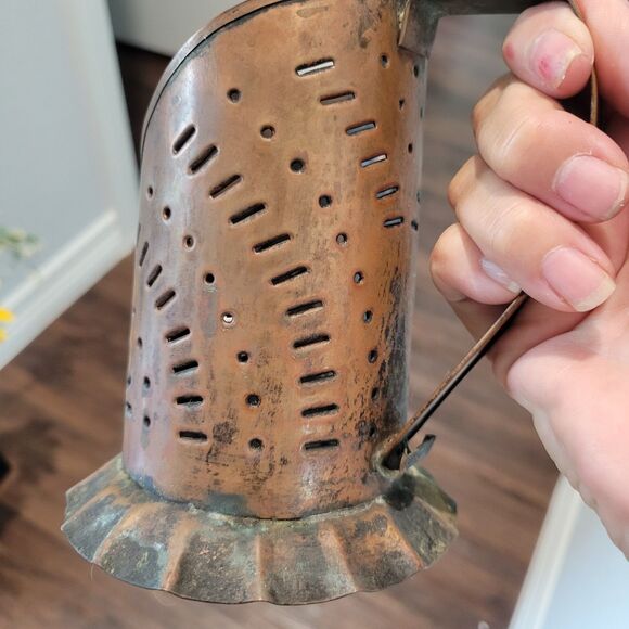 Pfaltzgraff Village Copper Pillar Candle Holders set of 3 Vintage Pierced USA - Picture 11 of 16